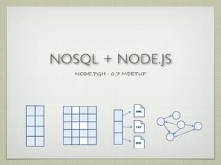 NOSQL + NODE.JS
   NODE.PGH - 0.7 MEETUP
 
