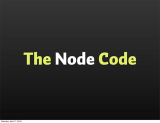 The Node Code


Saturday, April 17, 2010
 