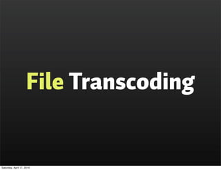 File Transcoding


Saturday, April 17, 2010
 