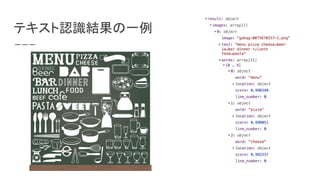 テキスト認識結果の一例
 