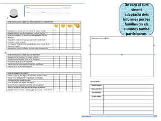 De cara al curs
vinent
adaptació dels
informes per les
famílies on els
alumnes també
participaran.
 