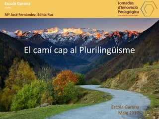 El camí cap al Plurilingüisme
Escòla Garona
Maig 2017
Escola Garona
Vielha
Mª José Fernàndez, Sònia Ruz
 