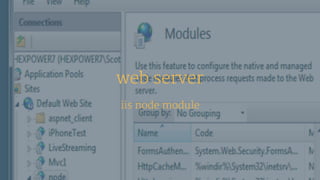 web server
iis node module
 