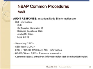 NBAP Common ProceduresNBAP Common Procedures
AuditAudit
25March 13, 2013 Tusharadri Sarkar
 
