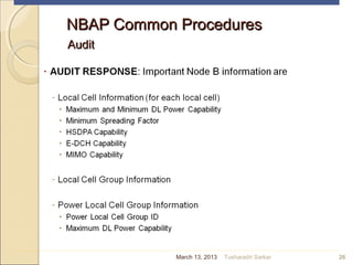NBAP Common ProceduresNBAP Common Procedures
AuditAudit
26March 13, 2013 Tusharadri Sarkar
 