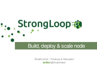 Shubhra Kar | Products & Education
twitter:@shubhrakar
Build, deploy & scale node
 