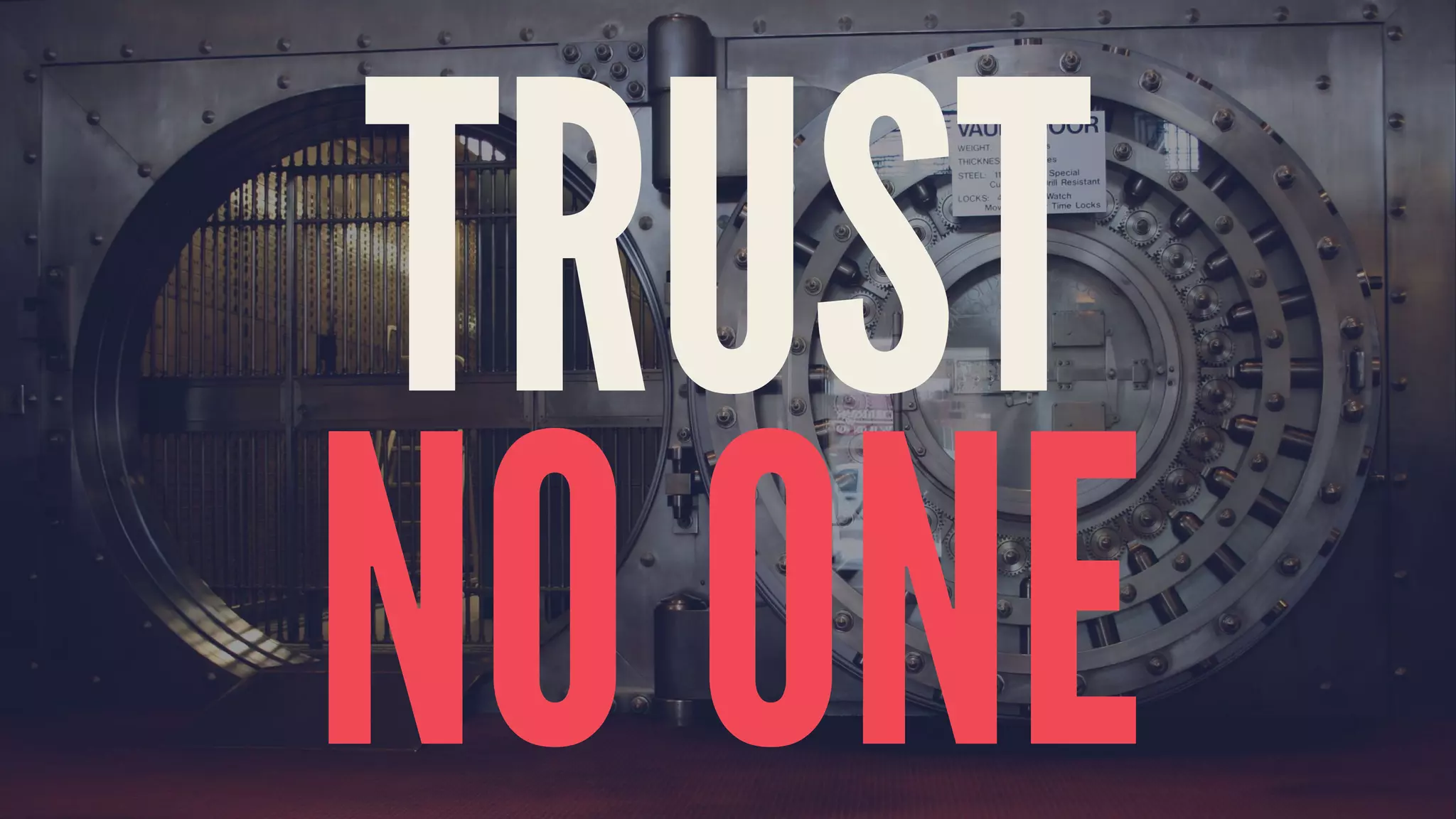 TRUST
NO ONE
 