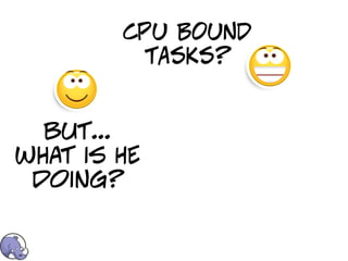 CPU BOUND
          TASKS?


  but...
what is HE
 doing?
 