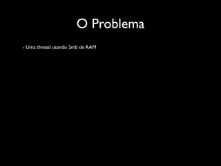O Problema
- Uma thread usando 2mb de RAM
 