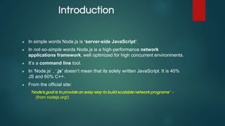 Nodejs | PPTX | Web Development | Internet
