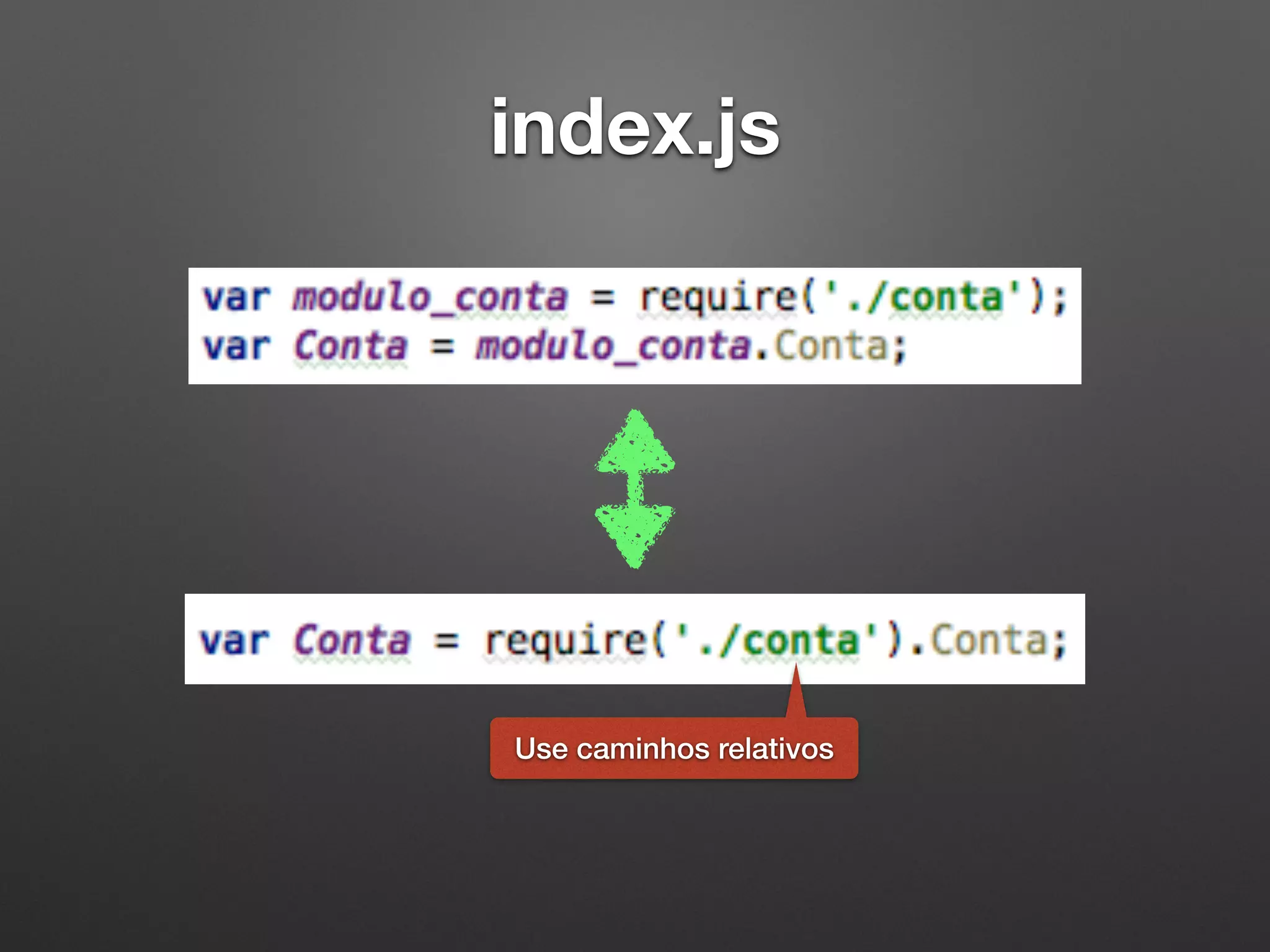 index.js
Use caminhos relativos
 