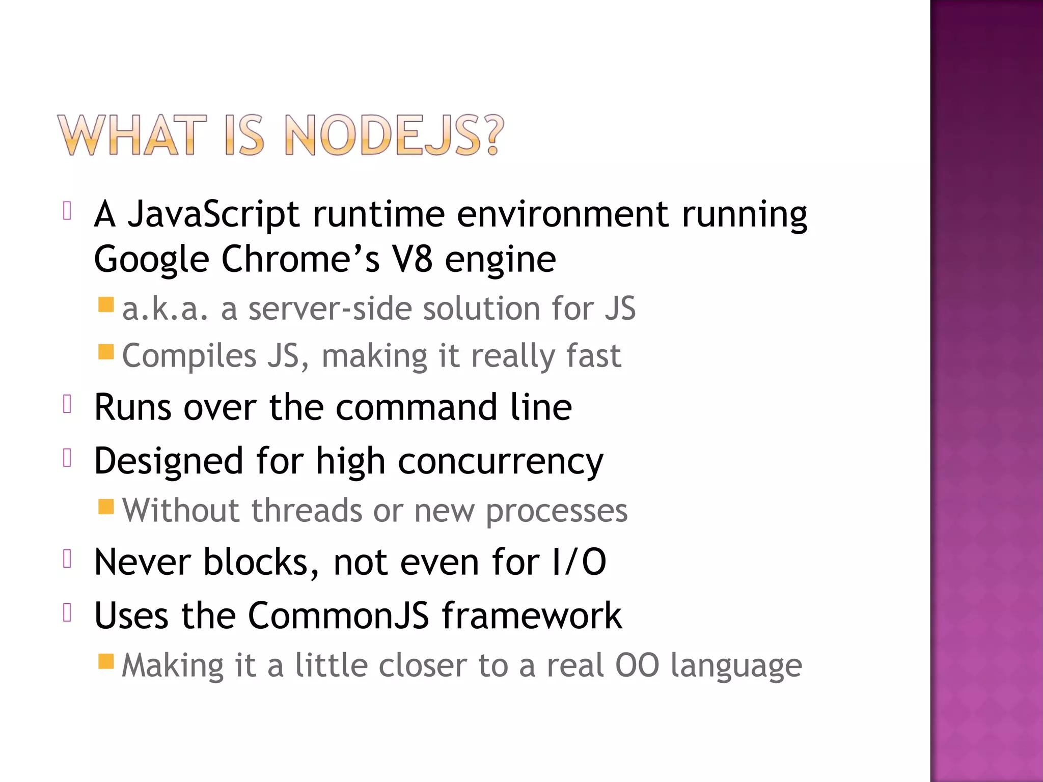 Node js | PPT | Web Development | Internet