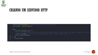 17/10/2024
NodeJS - Profº Me. Abílio Soares Coelho 5
CRIANDO UM SERVIDOR HTTP
 