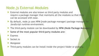 Node js Powerpoint Presentation by PDEU Gandhinagar | PPTX