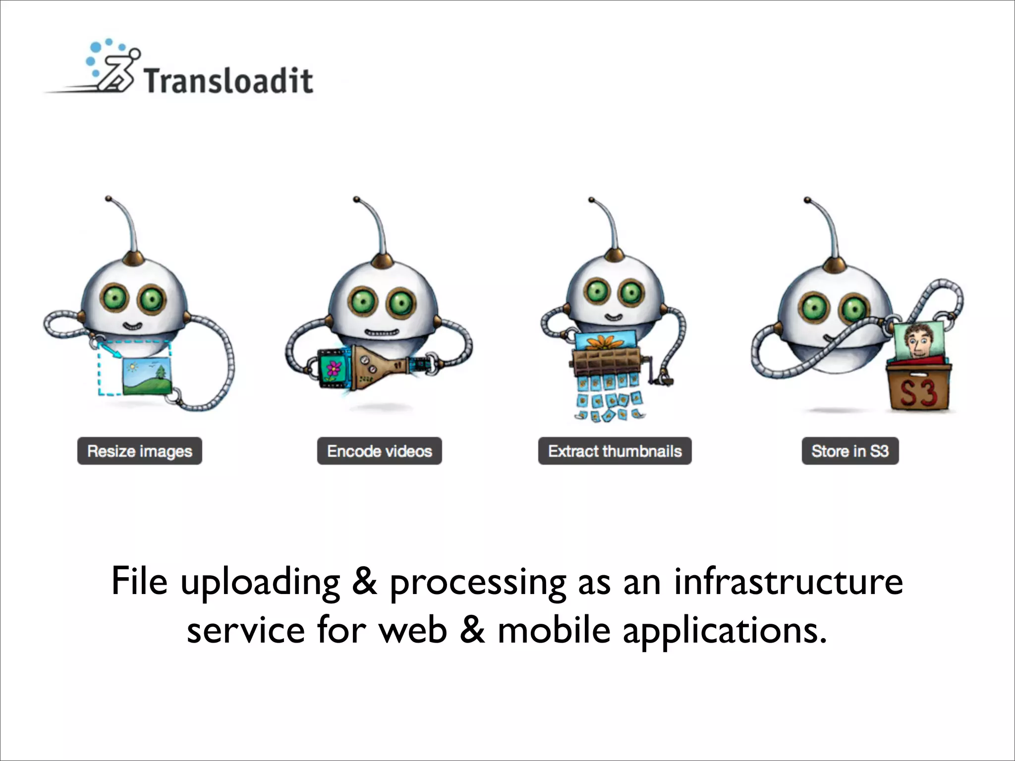 File uploading & processing as an infrastructure
     service for web & mobile applications.
 