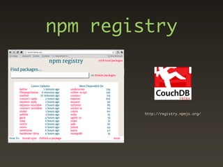 npm registry



         http://registry.npmjs.org/
 