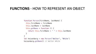 FUNCTIONS - HOW TO REPRESENT AN OBJECT
 