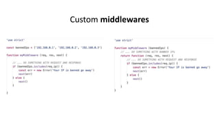 Custom middlewares
 