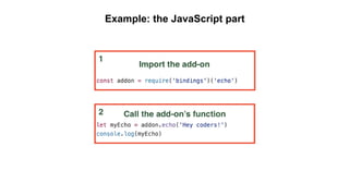 Example: the JavaScript part
 
