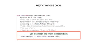 Asynchronous code
 