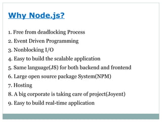 Node.js Basics | PPT | Web Development | Internet