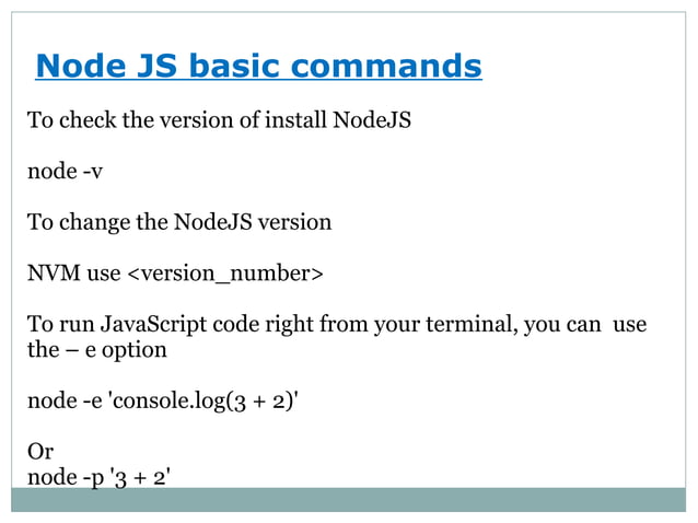 Node.js Basics | PPT | Web Development | Internet