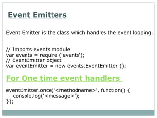 Node js Modules and Event Emitters | PPT | Web Development | Internet