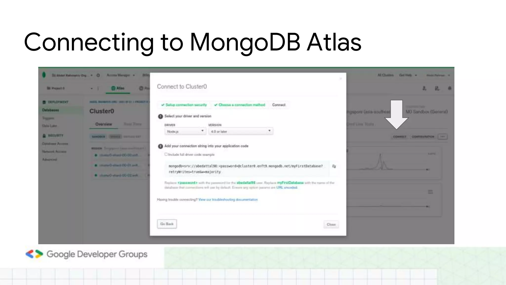 Connecting to MongoDB Atlas 