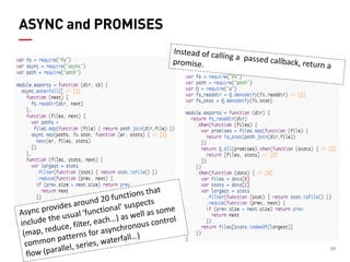 39 
ASYNC and PROMISES  