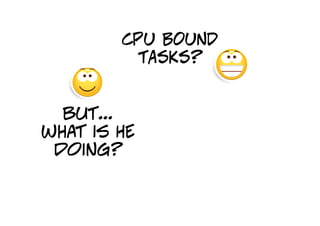 CPU BOUND
          TASKS?


  but...
what is HE
 doing?
 