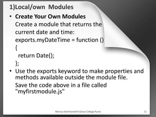 Nodejs functions & modules | PPTX | Web Development | Internet