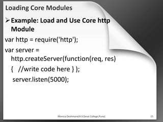 Nodejs functions & modules | PPTX | Web Development | Internet