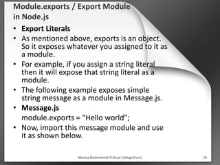 Nodejs functions & modules | PPTX