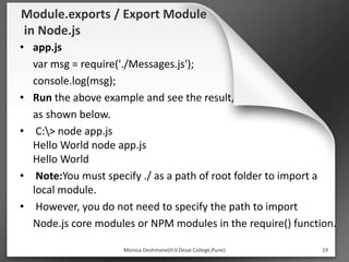 Nodejs functions & modules | PPTX | Web Development | Internet