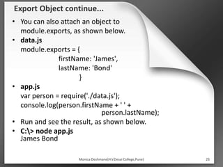 Nodejs functions & modules | PPTX | Web Development | Internet