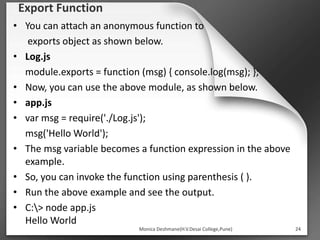Nodejs functions & modules | PPTX | Web Development | Internet