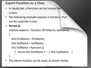 Nodejs functions & modules | PPT