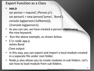 Nodejs functions & modules | PPTX | Web Development | Internet