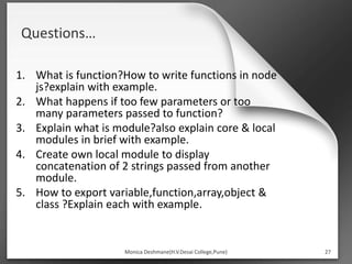 Nodejs functions & modules | PPTX | Web Development | Internet