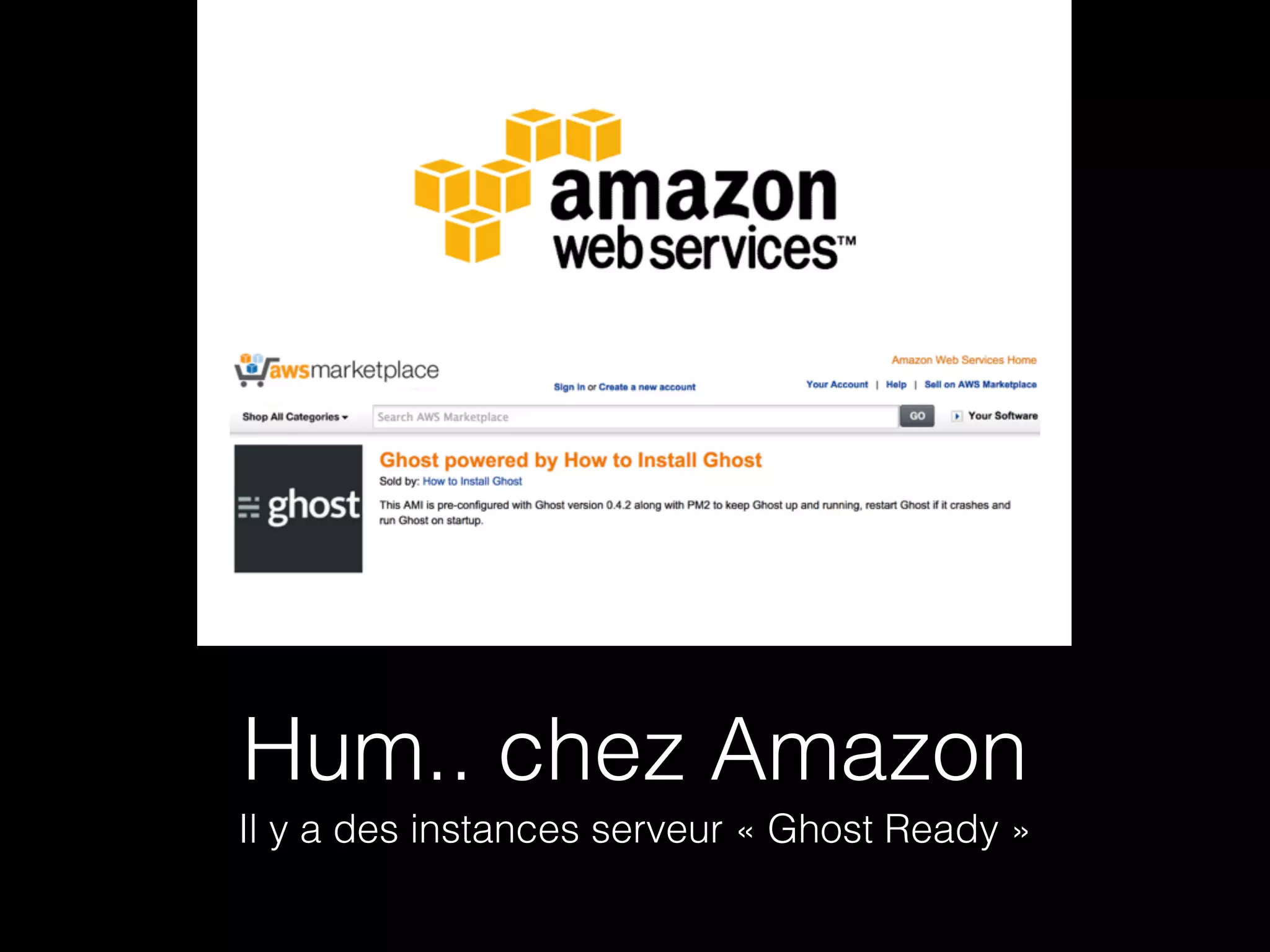 Hum.. chez Amazon 
Il y a des instances serveur « Ghost Ready » 
 