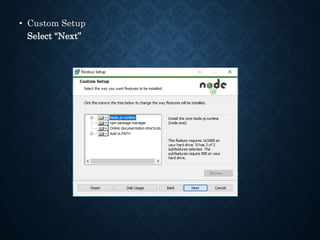 • Custom Setup
Select “Next”
 