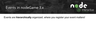 Events in nodeGame 3.x
Events are hierarchically organized, where you register your event matters!
// Listening for incomi...