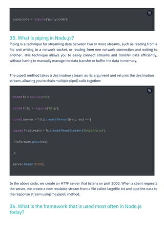 Node JS Interview Question PDF By ScholarHat | PDF