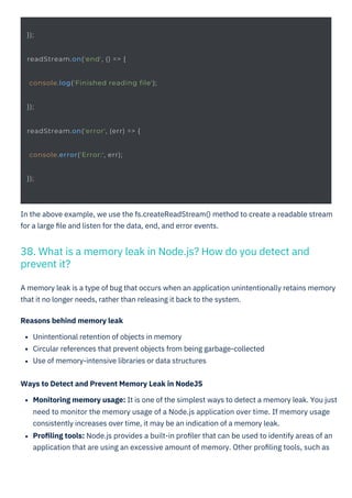 Node JS Interview Question PDF By ScholarHat | PDF