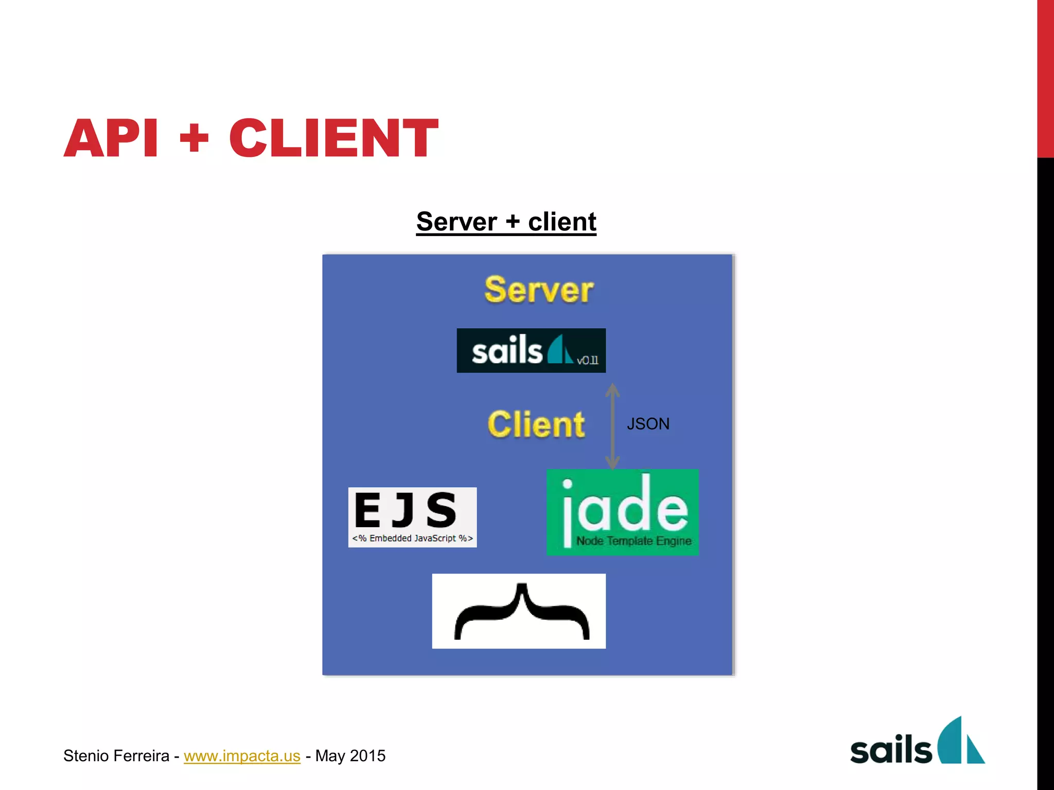 Stenio Ferreira - www.impacta.us - May 2015
API + CLIENT
JSON
 