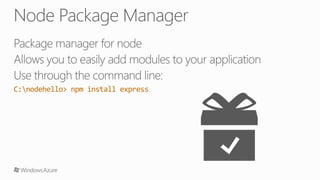 Node js on Windows Azure | PPTX