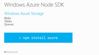 Node js on Windows Azure | PPTX