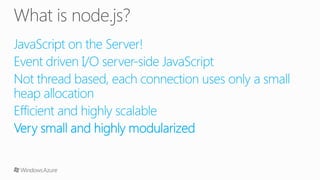 Node js on Windows Azure | PPT