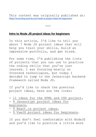 Node js projects | PDF