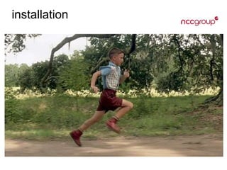 installation
• don’t apt-get install
• download the tarball
• untar it $someplace
• add
$someplace/<nodedir>/bin
to your path
 